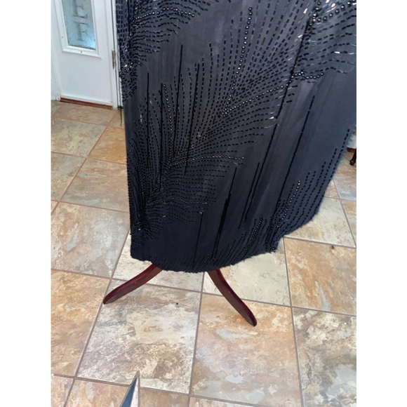 Women's vintage STENAY Black Beaded Dress Size 12 - Picture 5 of 9